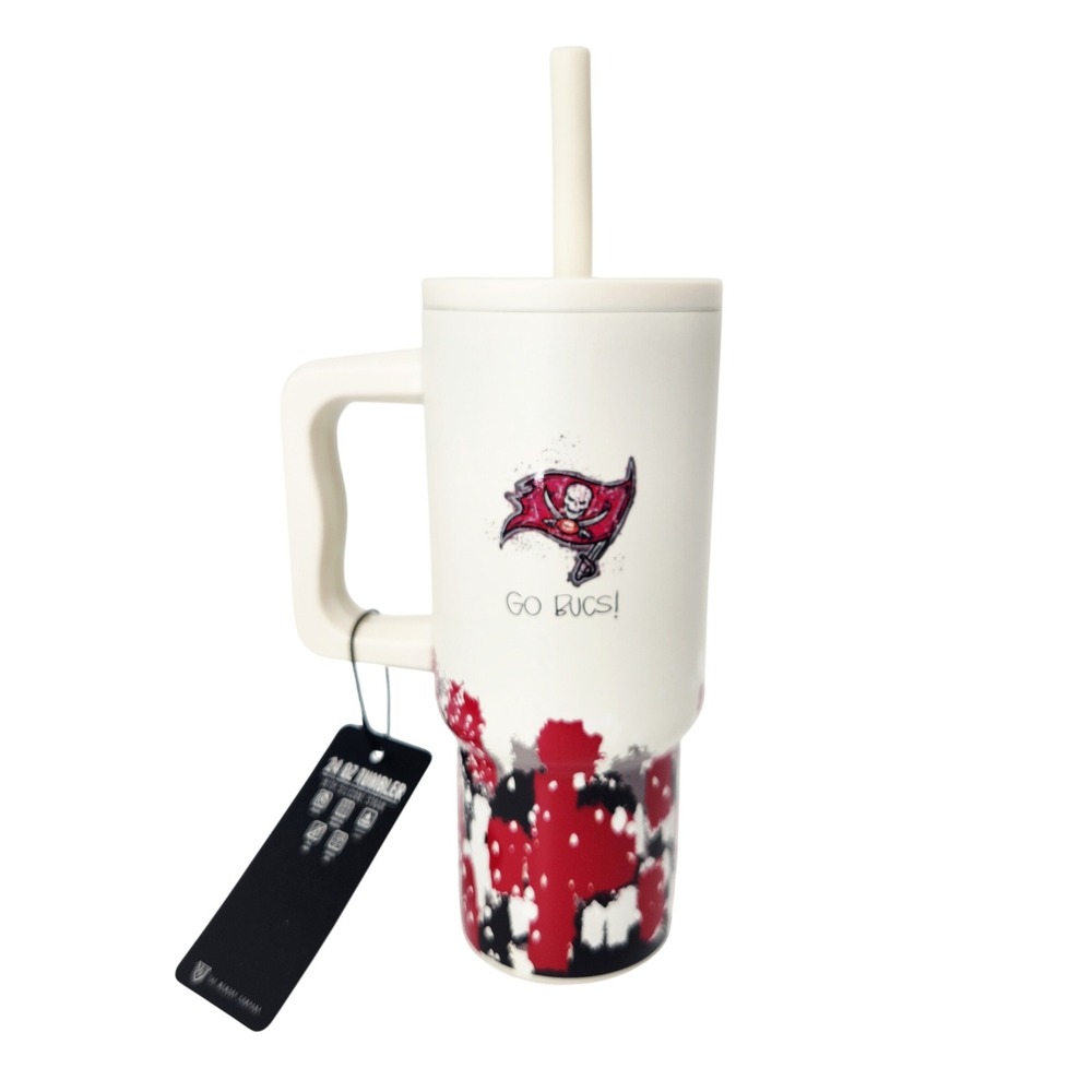 Tampa‎ Bay Buccaneers 24 oz Tumbler with Silicone Straw NFL The Memory Company